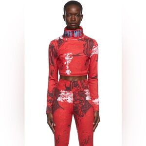 Reebok Red and Black Swirl Pattern Top and pants